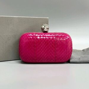 Pink Clutch with Skull Clasp